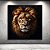 Quadro Decorativo Leão Majestoso Juba Dourada Close-up Fundo Escuro 6187 - Imagem 3