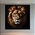 Quadro Decorativo Leão Majestoso Juba Dourada Close-up Fundo Escuro 6187 - Imagem 2