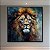 Quadro Decorativo Leão Majestoso Pintura Abstrata Colorida a Óleo 6182 - Imagem 5