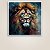 Quadro Decorativo Leão Majestoso Pintura Abstrata Colorida a Óleo 6182 - Imagem 4