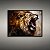 Quadro Decorativo Leão Rugindo Imponente Arte Pintura a Óleo Abstrata 6180 - Imagem 2