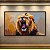 Quadro Decorativo Leão Rugindo Selvagem Arte Abstrata Fundo Dourado 6193 - Imagem 2