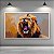 Quadro Decorativo Leão Rugindo Selvagem Arte Abstrata Fundo Dourado 6193 - Imagem 4