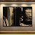 Quadro Decorativo Abstrato Pinceladas Douradas e Fundo Preto Minimalista 6197 - Imagem 1