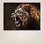 Quadro Decorativo Leão Rugindo Selvagem Imponente Fundo Escuro Moderno 6220 - Imagem 5