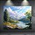 Quadro Decorativo Paisagem Alpina Montanhas Nevadas Lago e Floresta 6203 - Imagem 4