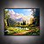 Quadro Decorativo Paisagem Alpina Rio Montanhas Neve e Floresta Dourada 6273 - Imagem 3