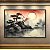 Quadro Decorativo Paisagem Japonesa Nascer do Sol Sol Vermelho e Rio 6229 - Imagem 1