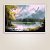 Quadro Decorativo Paisagem Lagoa Árvores Amarelas Floresta e Céu Nublado 6205 - Imagem 2