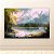 Quadro Decorativo Paisagem Lagoa Árvores Amarelas Floresta e Céu Nublado 6205 - Imagem 1