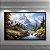 Quadro Decorativo Paisagem Montanhas Nevadas Cabana Rústica e Rio Alpino 6225 - Imagem 1