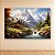 Quadro Decorativo Paisagem Montanhas Nevadas Cabana Rústica e Rio Alpino 6225 - Imagem 2