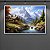 Quadro Decorativo Paisagem Montanhas Nevadas Cabana Rústica e Rio Alpino 6225 - Imagem 3