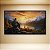Quadro Decorativo Paisagem Montanhas Nevadas Rio e Pôr do Sol Dourado 6245 - Imagem 1