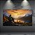 Quadro Decorativo Paisagem Montanhas Nevadas Rio e Pôr do Sol Dourado 6245 - Imagem 5