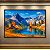 Quadro Decorativo Paisagem Montanhas Outono Lago Azul e Árvores Laranja 6254 - Imagem 4