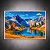 Quadro Decorativo Paisagem Montanhas Outono Lago Azul e Árvores Laranja 6254 - Imagem 3
