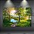 Quadro Decorativo Paisagem Natural Amanhecer no Lago e Árvores Floridas 6210 - Imagem 2