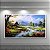 Quadro Decorativo Paisagem Natural Chalé Ribeirinho e Montanhas ao Sol 6201 - Imagem 2