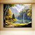 Quadro Decorativo Paisagem Outonal Cascata Lago Montanhas e Floresta Dourada 6199 - Imagem 3
