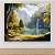 Quadro Decorativo Paisagem Outonal Cascata Lago Montanhas e Floresta Dourada 6199 - Imagem 2