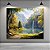 Quadro Decorativo Paisagem Outonal Cascata Lago Montanhas e Floresta Dourada 6199 - Imagem 1