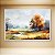 Quadro Decorativo Paisagem Outonal Rio Árvore Laranja Aquarela 6265 - Imagem 2