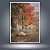 Quadro Decorativo Paisagem Outonal Árvores Vermelhas e Colinas Validade 6212 - Imagem 1