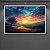 Quadro Decorativo Paisagem Pôr do Sol Árvore Solitária e Montanhas 6251 - Imagem 2