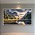 Quadro Decorativo Paisagem Vale Alpino Rio Montanhas e Cervos ao Amanhecer 6270 - Imagem 3