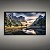 Quadro Decorativo Paisagem Vale Alpino Rio Montanhas e Cervos ao Amanhecer 6270 - Imagem 4
