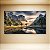 Quadro Decorativo Paisagem Vale Alpino Rio Montanhas e Cervos ao Amanhecer 6270 - Imagem 1