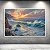Quadro Decorativo Paisagem Marinha Pôr do Sol Ondas na Praia 6280 - Imagem 1