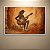 Quadro Decorativo Homem Tocando Violão Estilo Pintura Rupestre Rústica 6291 - Imagem 2