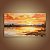 Quadro Decorativo Paisagem Pôr do Sol no Lago Montanhas e Horizonte Dourado 6385 - Imagem 1