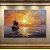Quadro Decorativo Navio Viking no Mar ao Pôr do Sol Estilo Impressionista 6404 - Imagem 3