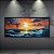 Quadro Decorativo Paisagem Marinha Navio ao Pôr do Sol e Montanhas ao Fundo 6393 - Imagem 3
