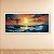 Quadro Decorativo Paisagem Marinha Navio ao Pôr do Sol e Montanhas ao Fundo 6393 - Imagem 1