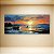 Quadro Decorativo Paisagem Marinha Pôr do Sol Barco em Alto Mar Estilo Óleo 6401 - Imagem 1