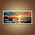 Quadro Decorativo Paisagem Marinha Pôr do Sol Barco em Alto Mar Estilo Óleo 6401 - Imagem 4