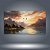 Quadro Decorativo Paisagem Montanhas ao Pôr do Sol Lago e Aves em Voo 6402 - Imagem 3