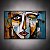 Quadro Decorativo Abstrato Moderno Rosto Estilo Cubista em Tons Azul e Ouro 6423 - Imagem 2