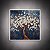 Quadro Decorativo Árvore da Vida Flores Brancas Metalizada Fundo Azul Luxo 6432 - Imagem 1