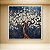 Quadro Decorativo Árvore da Vida Flores Brancas Metalizada Fundo Azul Luxo 6432 - Imagem 2