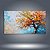Quadro Decorativo Árvore de Outono Pintura a Óleo Espatulada Tons Laranja 6437 - Imagem 5