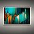 Quadro Decorativo Abstrato Moderno Tons de Azul Turquesa e Detalhes Dourados 6409 - Imagem 1