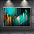 Quadro Decorativo Abstrato Moderno Tons de Azul Turquesa e Detalhes Dourados 6409 - Imagem 3