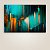 Quadro Decorativo Abstrato Moderno Tons de Azul Turquesa e Detalhes Dourados 6409 - Imagem 5