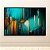 Quadro Decorativo Abstrato Moderno Tons de Azul Turquesa e Detalhes Dourados 6409 - Imagem 4