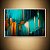 Quadro Decorativo Abstrato Moderno Tons de Azul Turquesa e Detalhes Dourados 6409 - Imagem 2